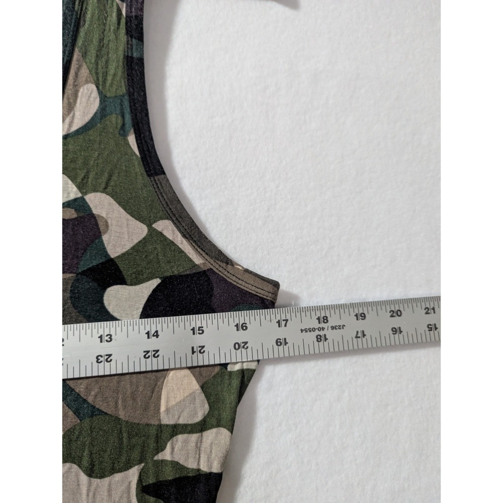 Venus‎ Camo Ruched Tank Dress Small Bodycon Sleeveless Midi Army Print - Picture 5 of 8